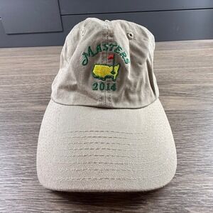 American Needle Masters 2014 Golf Hat Khaki Tan Cotton Adjustable Strapback Cap